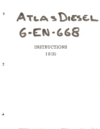 Cover of Atlas Diesel 6-EN-668 Instructions 18(S)